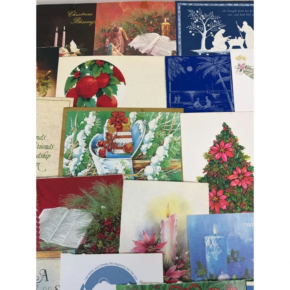 Vintage Christmas Cards Fronts ONLY Traditional Scrapbooking Decoupage Lot 50+